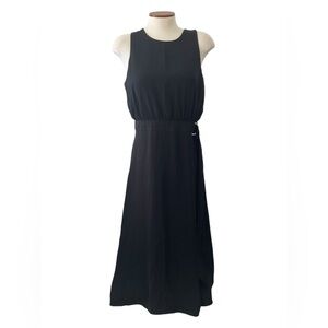 NINE WEST Women’s MIDI Dress Gold Buckle w/Belt & Opening Up Front NWT